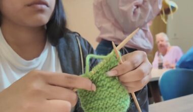 A Girl Scout camp in upstate New York says knitting helps campers "find inner peace"