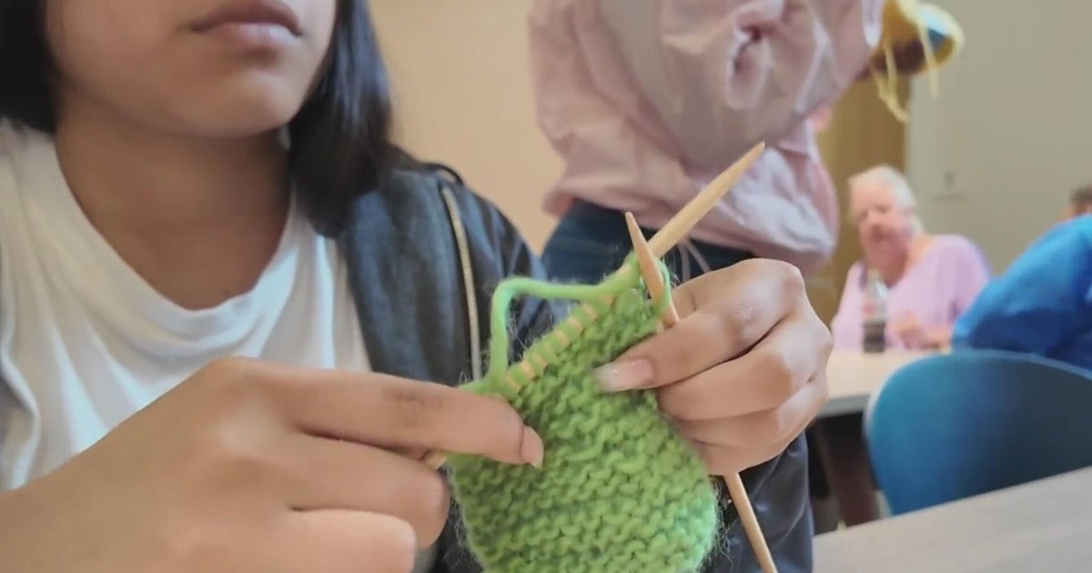 A Girl Scout camp in upstate New York says knitting helps campers "find inner peace"