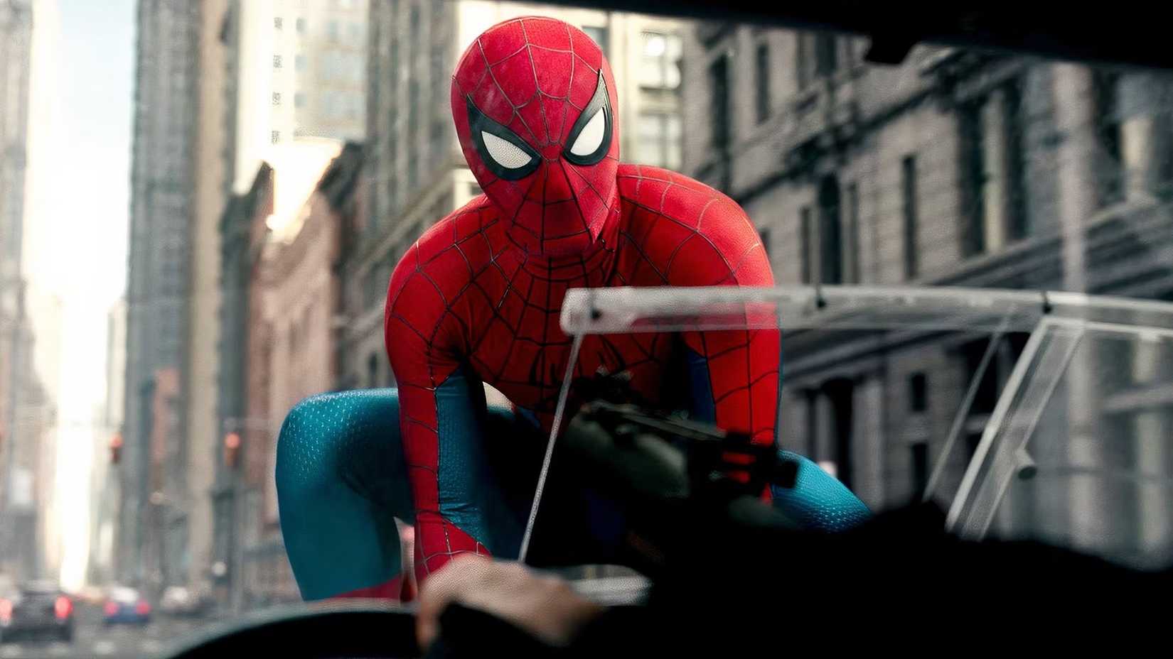 Spider-Man on the Punisher's truck in Spider-Man Brand New Day