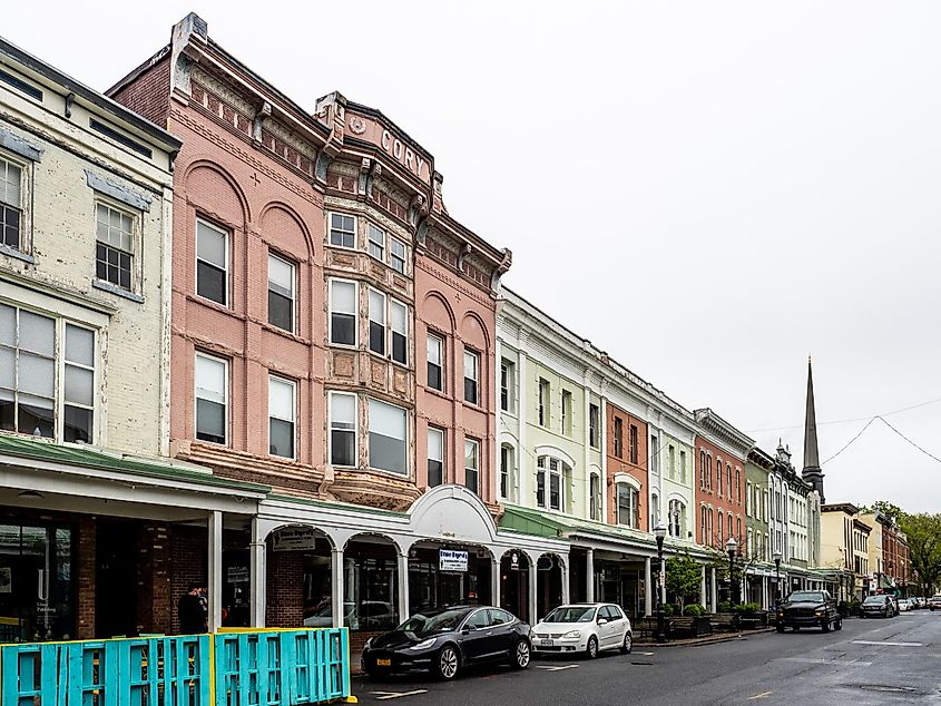 Historical buildings in the Stockade District of Kingston, New York