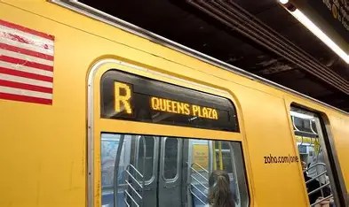 The R train was entering the Queens Plaza subway station in Long Island City when the creep allegedly committed the public lewdness. 
