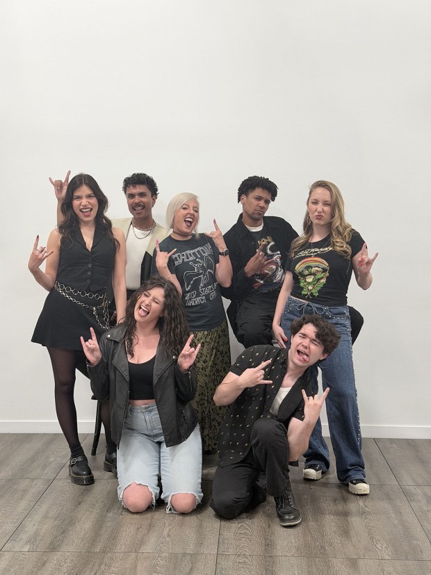 The cast of in New Village Arts' "We Will Rock You." (New Village Arts)