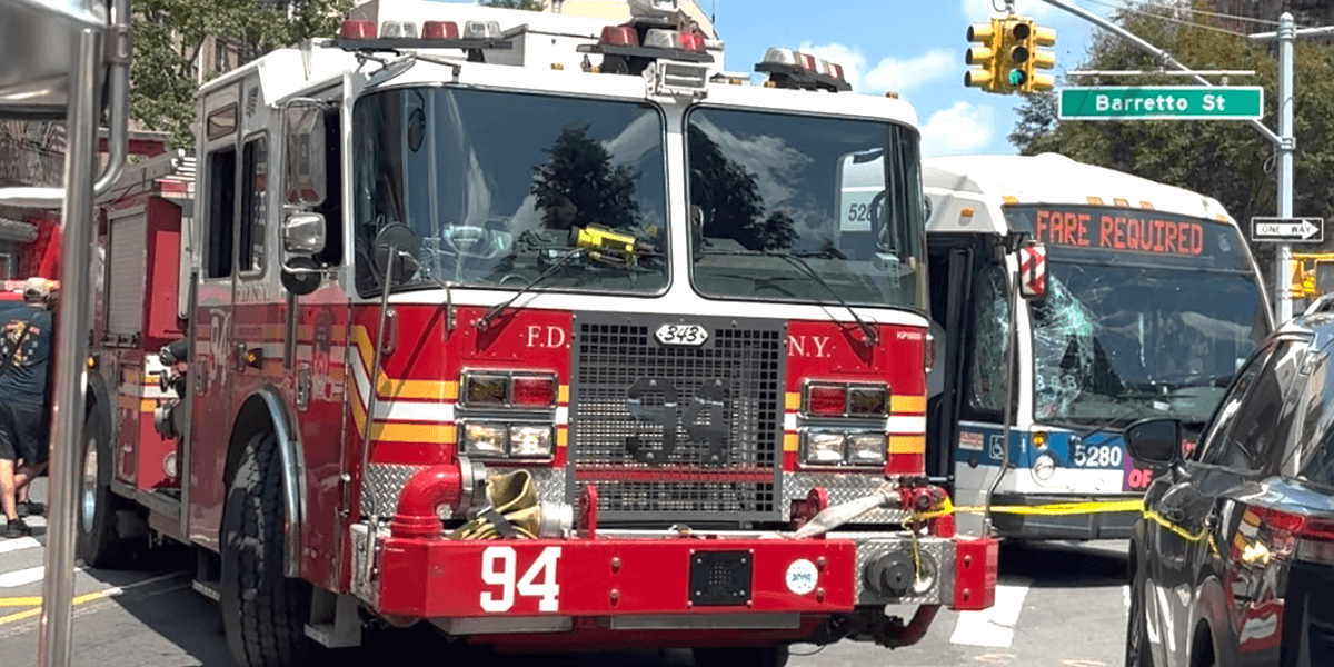 19 taken to hospitals after FDNY fire truck and MTA bus collide in the Bronx