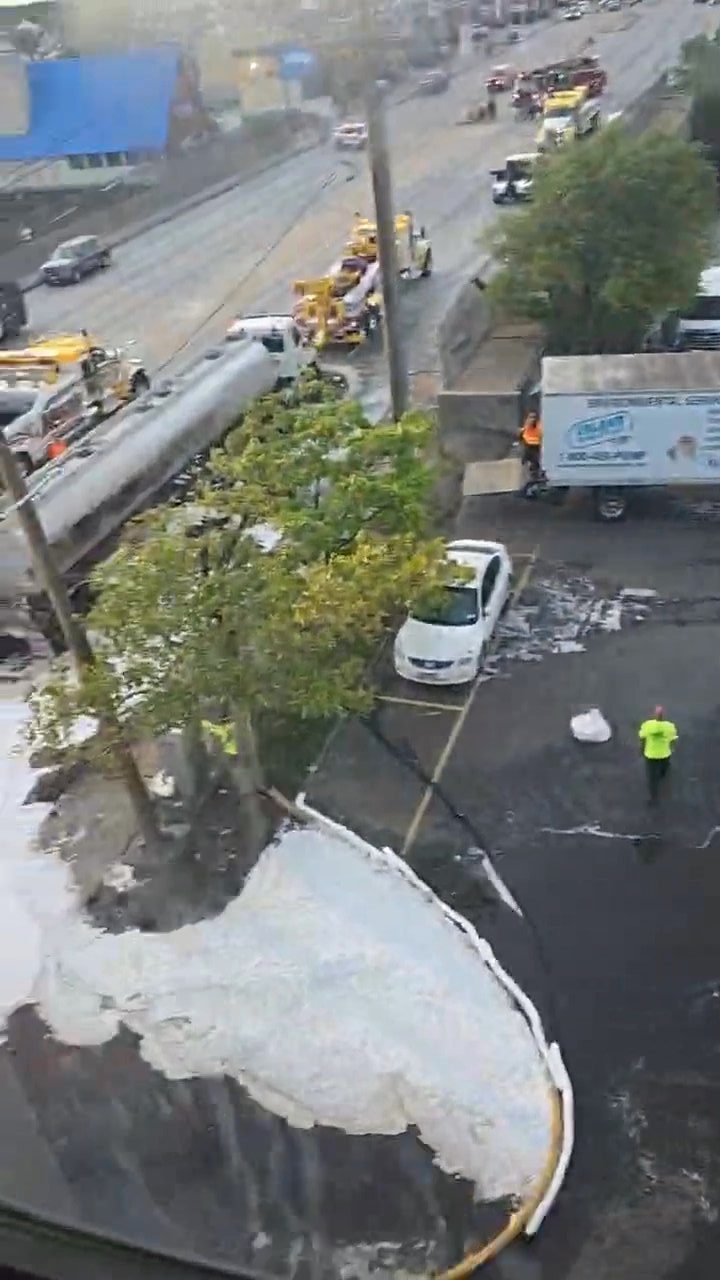 The FDNY sprayed foam on the fuel to keep it from igniting while city and state agencies worked to contain the spill. 