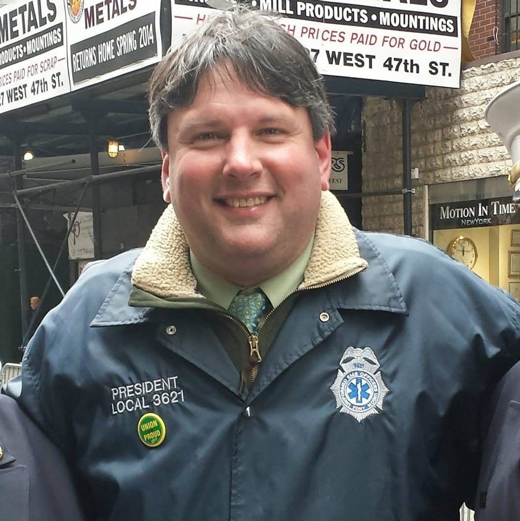 Vincent Variale, president of Uniformed EMS Officers Union Local 3621, smiling.