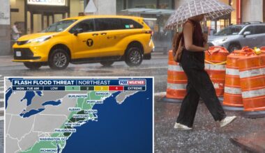 NYC under flash flood warning as city could be soaked by up to 2 inches of rain per hour