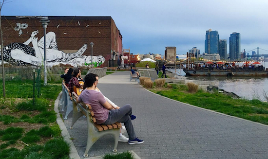 Welcome to the Greenpoint waterfront, where you can soak up the scenery at WNYC Transmitter Park. Photo: Lore Croghan/Brooklyn Eagle