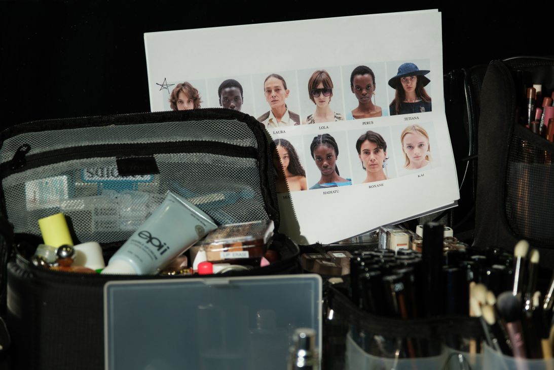 Backstage at Rachel Comey.