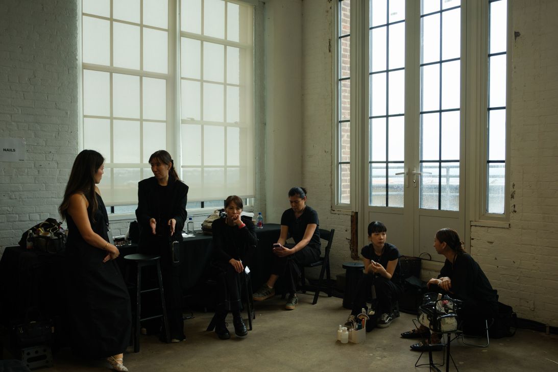The crew at Magda Butrym has a moment of downtime.