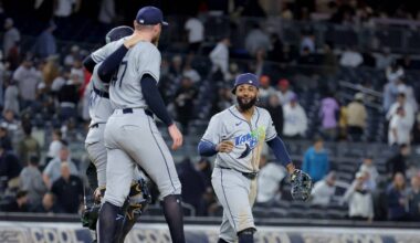 Rays Debut New Road Uniforms for AL East Clinching Win