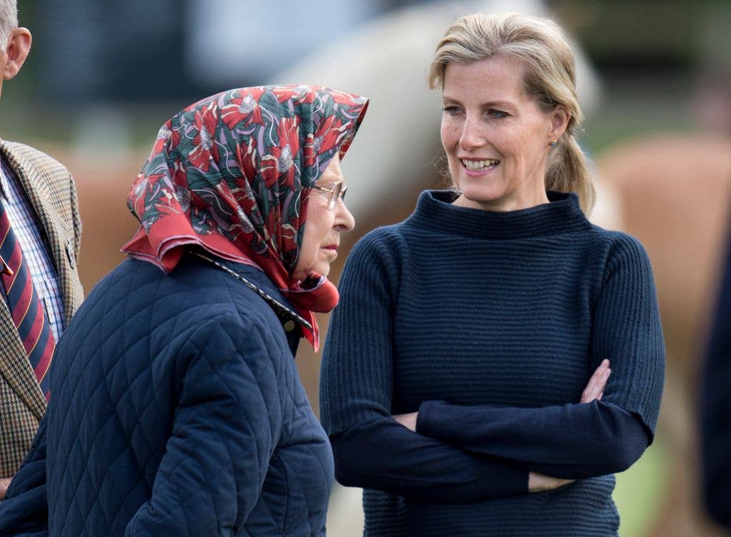 Queen Elizabeth and Duchess Sophie attend the Royal Windsor Horse show in the private grounds of Windsor Castle on May 15, 2015 