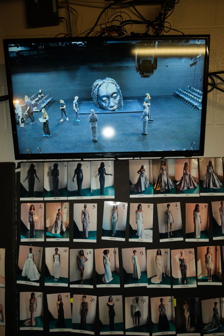 Preparations ahead of Wiederhoeft's theatrical presentation.