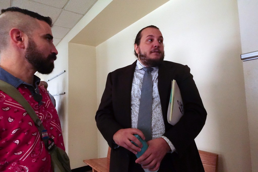 Mark Hanna, a district leader and election attorney representing reformers who sued the Brooklyn Democratic Party, speaks to reporters after a State Supreme Court hearing,
