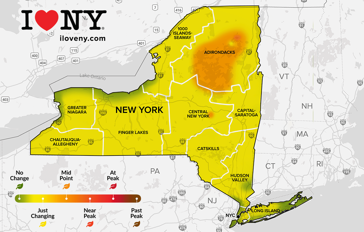 Fall foliage continues to emerge across New York State