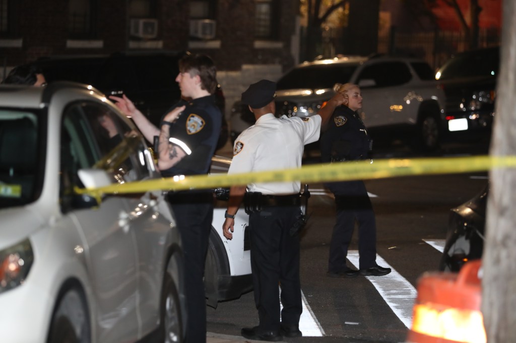 Police are at the scene at 1435 University Ave. in the Bronx where two people may have been shot, leaving one victim in extremely critical condition, on Sunday, Sept. 7, 2025.