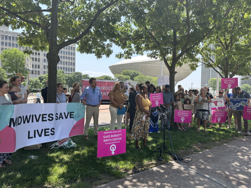 Community leaders, politicians, midwives, doulas and families from Troy, N.Y., rallied for months to stop the Burdett Birth Center from closing, including at the state Capitol in Albany.
