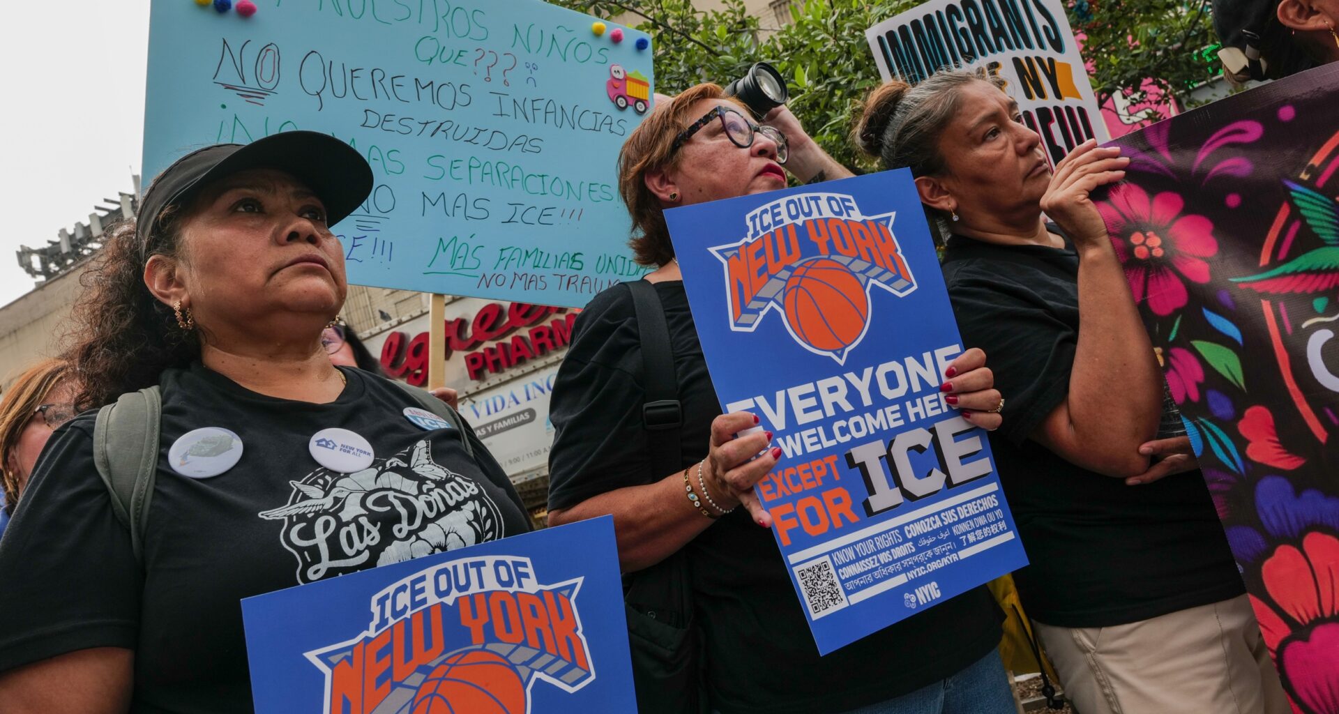 Immigration Activists Protest Against ICE's Recent Activity In NYC