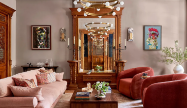 parlor with mirror