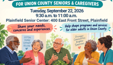 A flyer advertising the Annual Public Meeting on Tuesday, September 22, from 9:30 a.m. to 11:00 a.m. at the Plainfield Senior Center, located at 400 East Front Street in Plainfield.