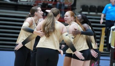 VOLLEYBALL HOSTS MANHATTAN WEDNESDAY - Bryant University