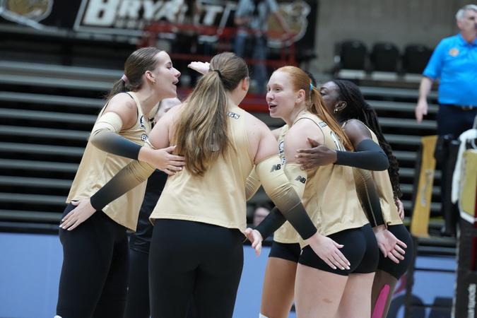 VOLLEYBALL HOSTS MANHATTAN WEDNESDAY - Bryant University