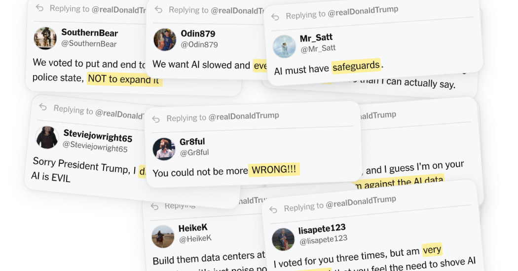 Trump Defended A.I. Data Centers on Truth Social, and Commenters Clapped Back