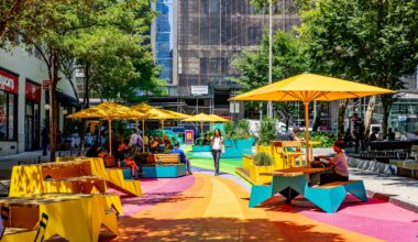 Hudson Square gets a colorful pedestrian plaza