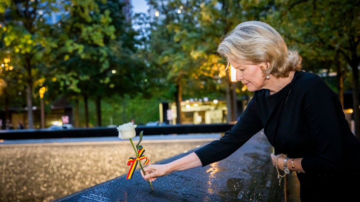 Queen Mathilde Tears Up at 9/11 Memorial in New York