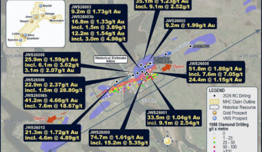 Map%20of%202026%20Jaws%20drilling%20results%20and%20gold%20intercepts%2E