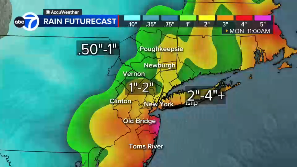 noreaster rain nyc long island new jersey