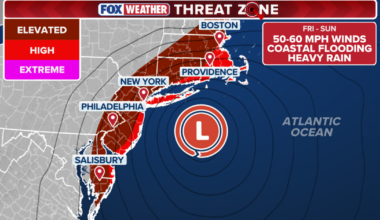 NYC, NJ nor'easter timeline: Here's when high winds, heavy rain, coastal flooding are expected