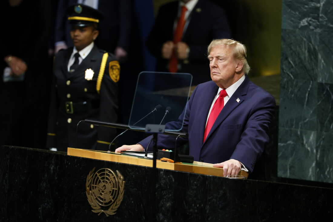 U.S. President Donald Trump speaks during the 81st session of the United Nations (U.N.) General Assembly at U.N. Headquarters on September 22, 2026 in New York City.