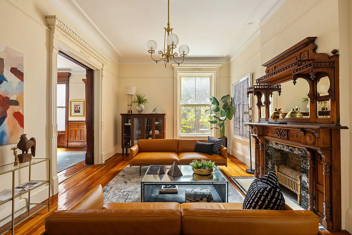 park slope parlor with mantel