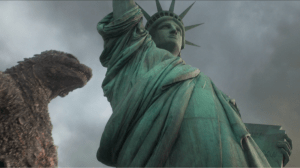 Godzilla checks out the Statue of Liberty in 'Godzilla Minus Zero'