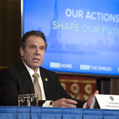 Andrew Cuomo’s COVID-19 mountain poster, recreated