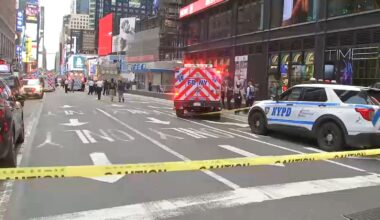 New York City shooting: Woman shot, killed by police after stabbing 2, 1 fatally, in Times Square, NYPD says