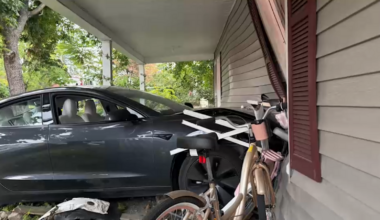 Tesla crashes into Chester home, injures man sitting on couch
