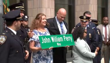 Madison Avenue and 101st Street renamed for NYPD Officer John Perry, killed on 9/11 on his day off