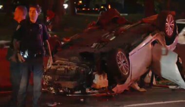 6 injured, 2 critically after car flips over in Queens multi-vehicle crash