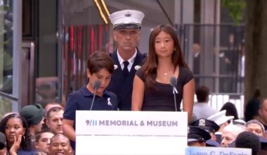 9-year-old says 'Knicks in 5' while reading grandfather's name during 9-11 ceremony