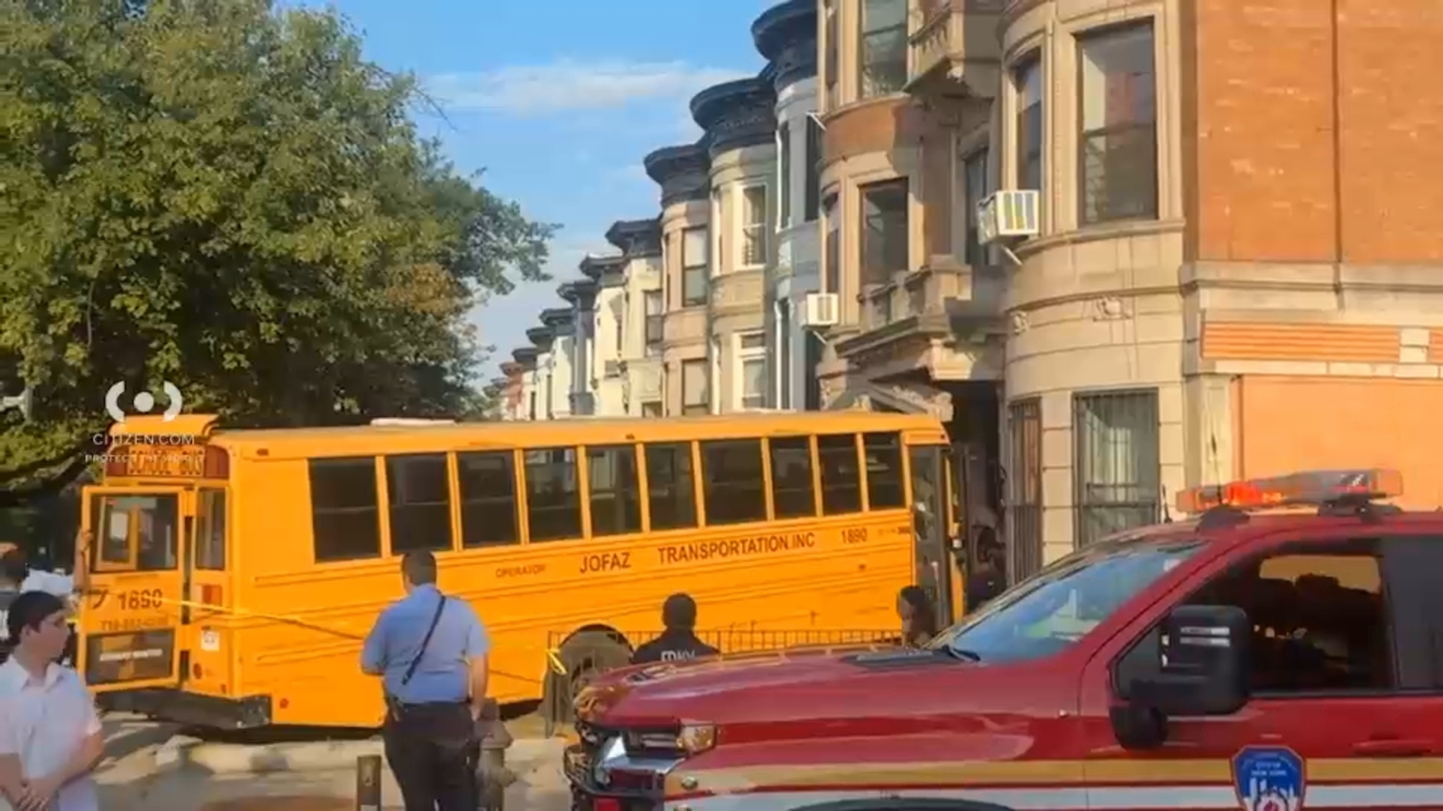 School bus crashes into building on Eastern Parkway in Brooklyn