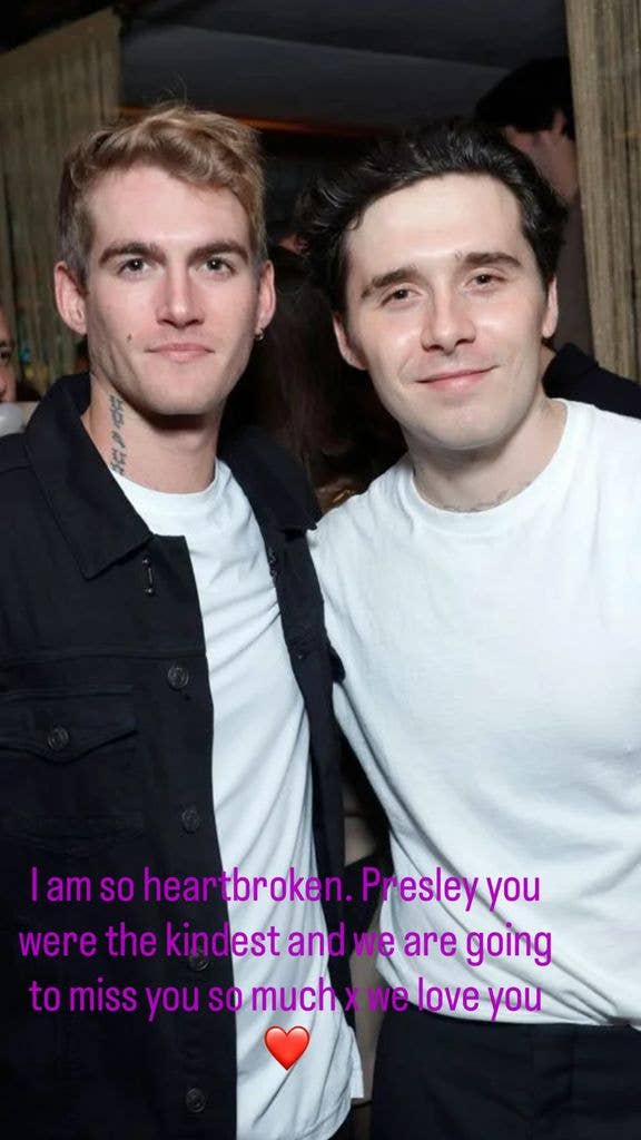 Brooklyn shared a photo showing him with Presley