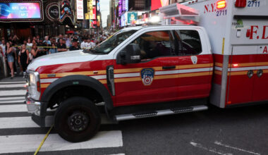 Scene of a shooting in Times Square, in New York City