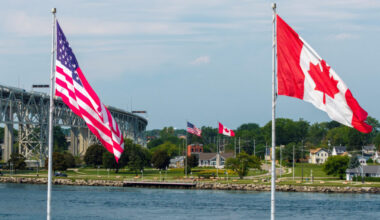 Blue Water Bridge connecting Canada and the U.S.