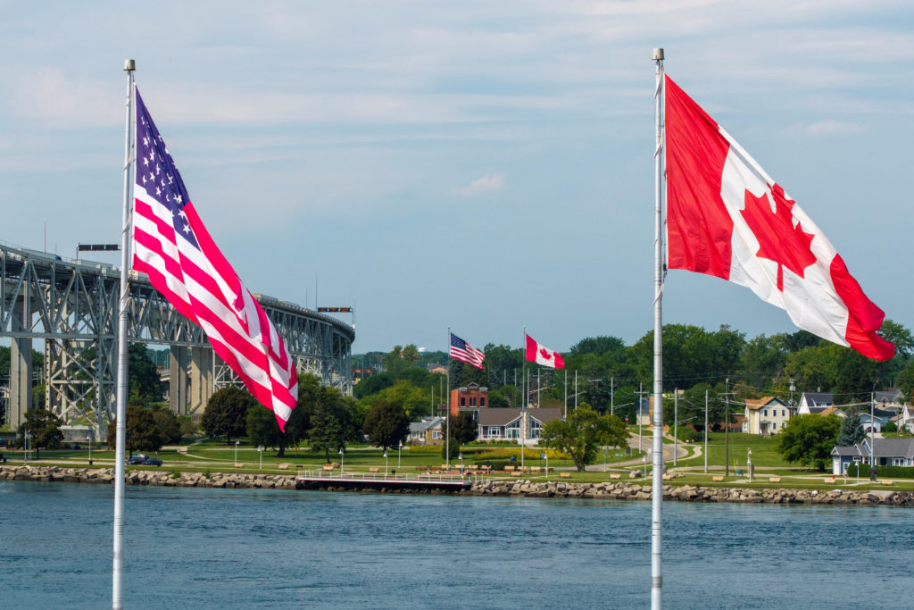 Blue Water Bridge connecting Canada and the U.S.