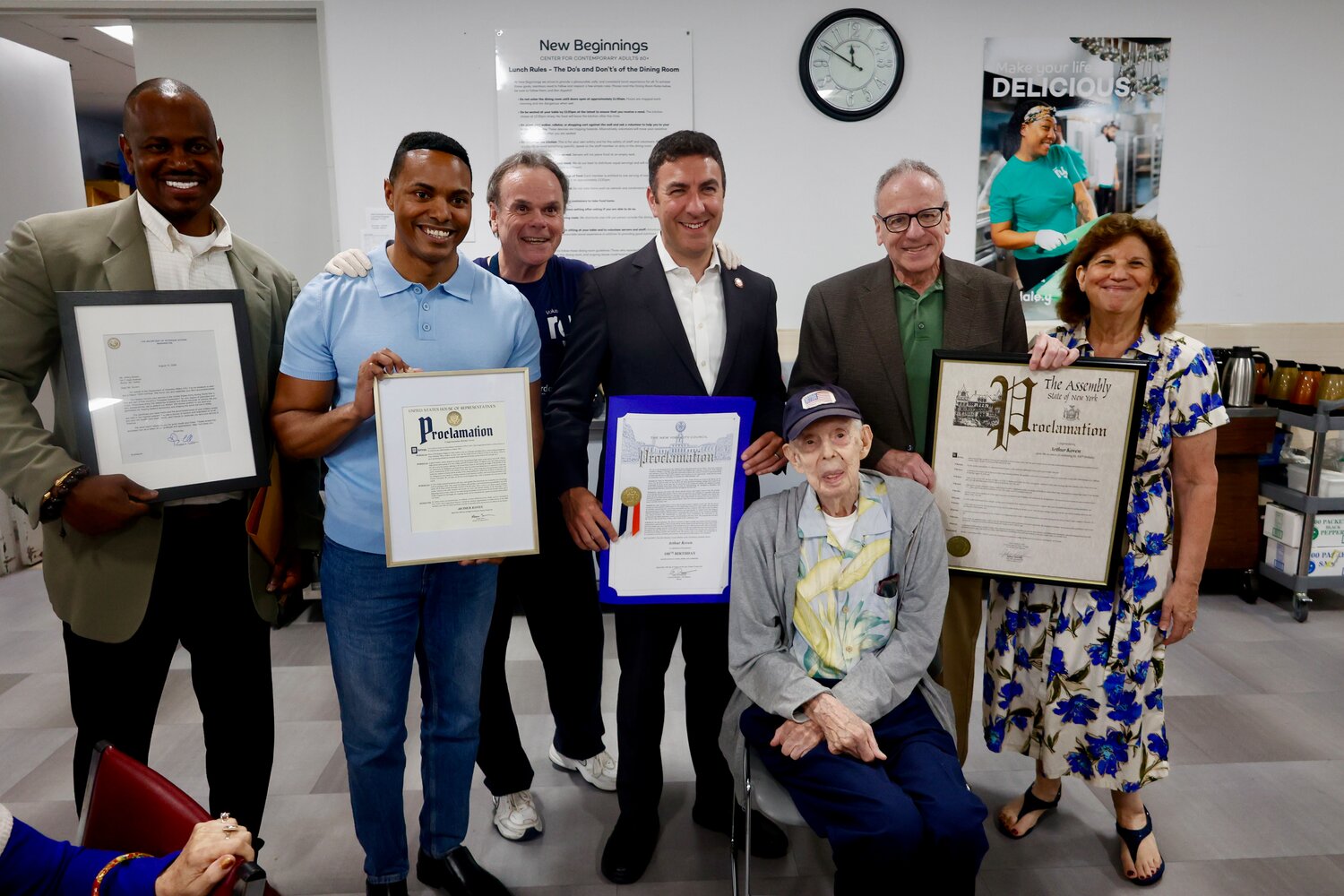 U.S. Army veteran Arthur Koven, 100,  was honored by local elected officials at the Riverdale Y on Aug 18.