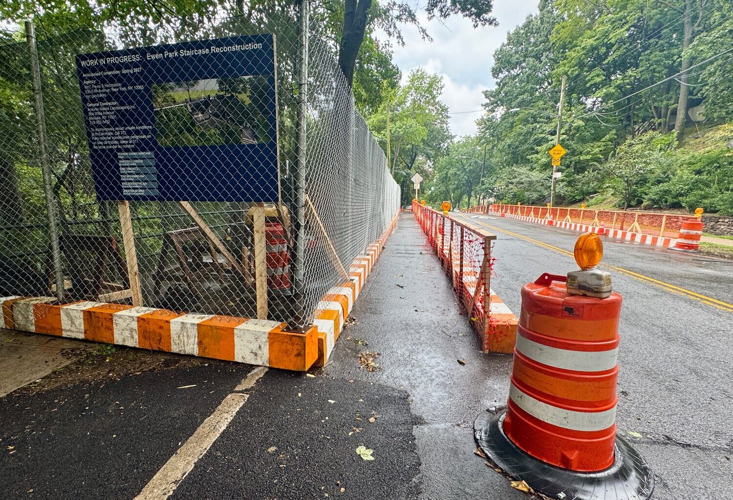 Residents living on Johnson Avenue are concerned at the loss of roughly 20 parking spots as the Ewen Park staircase is reconstructed.