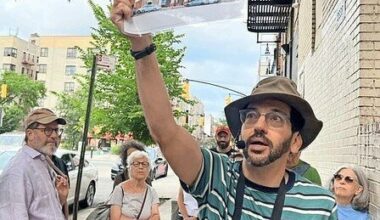 David Herszenson leads a Jewish life walking tour of Fordham in the Bronx on Aug. 30.