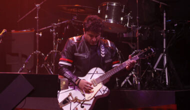 Guitarist/keyboadrist Vinny "Vin A" Adinolfi III of The Bronx Wanderers performs during his gra ...