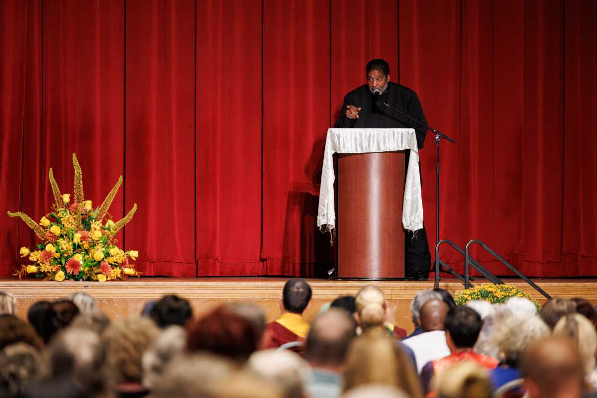Bishop William Barber II delivers a keynote address at "The Immorality of Inaction: Voicing Truth on Climate," Riverside Church, New York City, September 18, 2026.